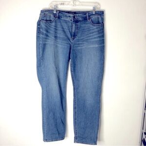 Talbots flawless five- pocket straight blue jeans. Size 16P. A11
